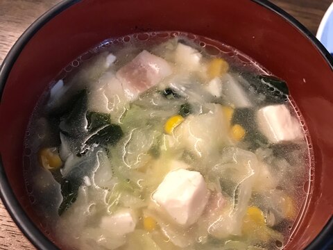 作り置きにも。キャベツたっぷり中華スープ